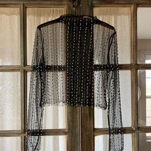 Elegant Black Sheer Crop Top